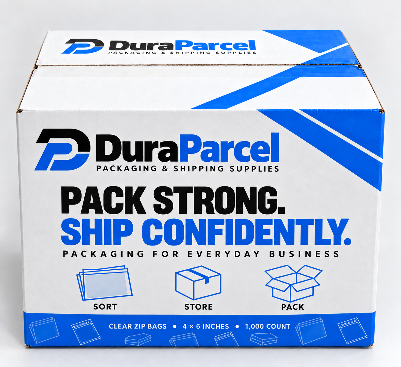 DuraParcel clear zip bags packaging concept, 4 by 6 inches, 1,000 count